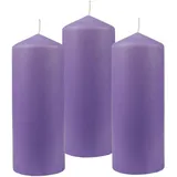 HS Candle Stumpenkerzen Ø6cm 3er Pack Violett