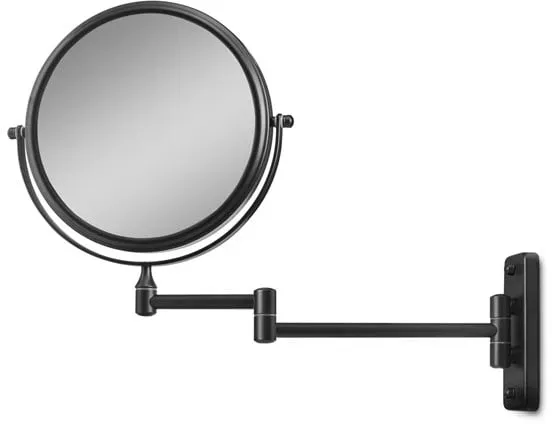 Double-Sided Wall Mirror w. x10 Magnification - Black