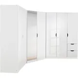 Rauch Schrank-Set RAUCH "Freiham", weiß (alpinweiß, hochglanz weiß), Kastenmöbel-Sets, 3-teilig, schlichte Front mit ausgefrästen Eingriffen MADE IN GERMANY