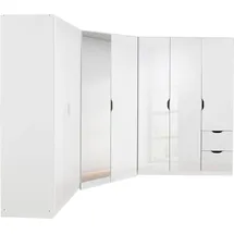 Rauch Schrank-Set RAUCH "Freiham", weiß (alpinweiß, hochglanz weiß), Kastenmöbel-Sets, 3-teilig, schlichte Front mit ausgefrästen Eingriffen MADE IN GERMANY