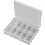TRU Components Sortimentskasten Kunststoff 139 x 95 x 25 mm transparent 10 Fächer
