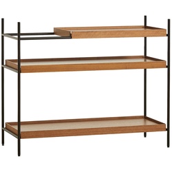 Woud - Tray Shelf niedrig, Walnuss / schwarz (Konfiguration 1)