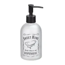 WENKO Seifenspender Sweet Home aus Glas 24760100 , Farbe: transparent