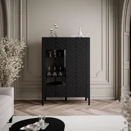 lookway Glasvitrine LUMI 103 x 41 x 130 cm Schwarz