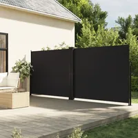 vidaXL Seitenmarkise Ausziehbar Schwarz 180x600 cm