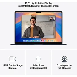 Apple MacBook Air M4 2025 15'' 24 GB RAM 512 GB SSD 10-Core GPU Mitternacht