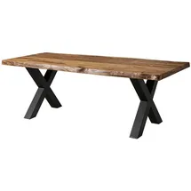 MASSIVMOEBEL24.DE Baumtisch 220 x 77 x 100 cm natur/grau