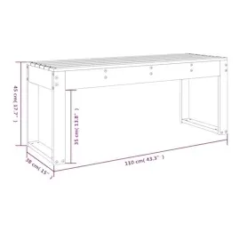 vidaXL Gartenbank 113 x 19 x 45 cm Braun