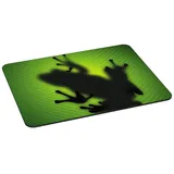 PEDEA Gaming und Office Mauspad - 350 x 280 mm - mit vernähten Rändern und rutschfester Unterseite, Green Frog