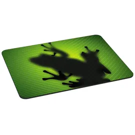 PEDEA Gaming und Office Mauspad - 350 x 280 mm - mit vernähten Rändern und rutschfester Unterseite, Green Frog