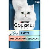 Gourmet PURINA GOURMET Perle Duetto Katzenfutter Nass, Mit Lachs Und Seelachs, 2
