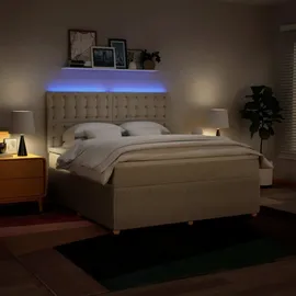 vidaXL Boxspringbett 180 x 200 cm Creme