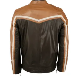 Top Gun Lederjacke Dunkelbraun/Cognac XXL