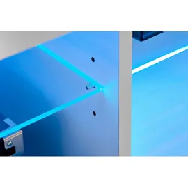 komodee Wohnzimmerset, Weiß, Schwarz, Holzwerkstoff, 8 Fächer, Rechteckig, 245x159x35 cm, Wohnzimmer, Wohnwände, Wohnwand-Sets