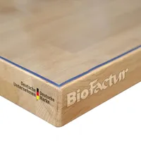 BioFactur Tischfolie transparent nach maß | glasklar durchsichtige tischdecke | 2 mm tischschutz transparent | Abwaschbar | Gerader Kante schreibtischunterlage transparent (Transparent, 80 x 120 cm)