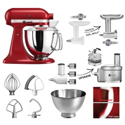 KitchenAid Küchenmaschine 5KSM175PS Fleischwolf Gemüse Set Empire Rot