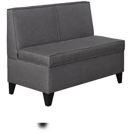 RODNIK Eckbank Look in grau, Sitzbank, Polsterbank mit Stauraum Truhenbank 167x120 cm kurzer Schenkel rechts)