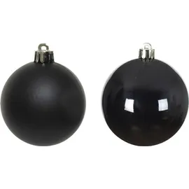 Kaemingk Weihnachtsbaumkugeln bruchfest 6 cm 12 Stück Schwarz glanz matt