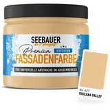 SEEBAUER diy Universal-Fassadenfarbe Braun 300ML für Außen (No. 627 Toscana Valley) Hoch deckende Fassadenfarbe mit Wetterschutz - Geeignet für Putz, Mauerwerk und Beton