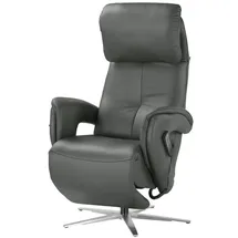 Hukla Relaxsessel Pierre Leder 75 x 126 x 177 cm Grau elektrisch