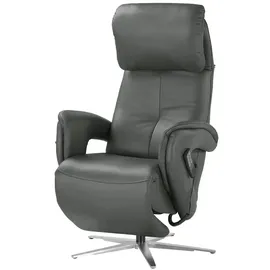 Hukla Relaxsessel Pierre Leder 75 x 126 x 177 cm Grau elektrisch