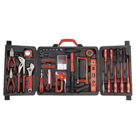 Brüder Mannesmann Werkzeuge Brüder Mannesmann Werkzeugkoffer 60-tlg., TÜV/GS-geprüftes Haushaltswerkzeug-Set mit Hammer, Zangen, Säge, Schraubendreher, Maßband, ideal für Reparatur und Montage, im Kunststoffkoffer | M29065