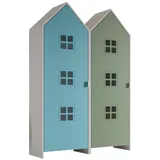 Vipack Kleiderschrank Set Casami Bruges 115,2 x 171,3 x 37 cm Weiß/Blau/Grün
