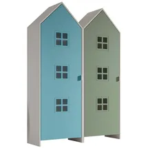 Vipack Kleiderschrank Set Casami Bruges 115,2 x 171,3 x 37 cm Weiß/Blau/Grün