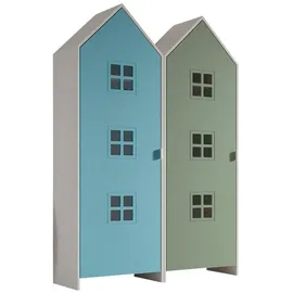 Vipack Kleiderschrank Set Casami Bruges 115,2 x 171,3 x 37 cm Weiß/Blau/Grün