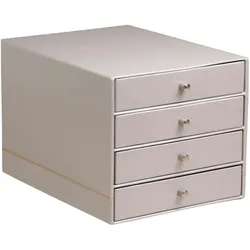 Rhodiarama Schubladenbox mit 4 geschlossenen Laden, Kunstleder, 24,8x32 ,7x22,8cm - Silber 318861C