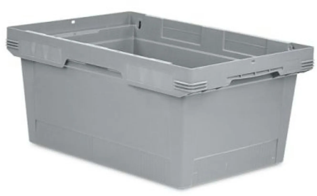 PROREGAL Conical Mehrweg-Stapelbehälter Grau | HxBxT 27,3x40x60cm | 47 Liter | Lagerbox Eurobox Transportbox Transportbehälter Stapelbehälter