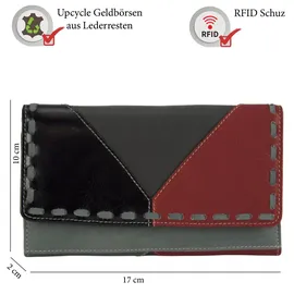 Sunsa Geldbörse Portemonnaie grau|rot|schwarz