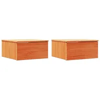 VidaXL Nachttisch 2 pcs Wachsbraun 37 x 35 x