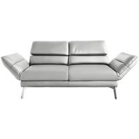 Dieter Knoll 2-Sitzer-Sofa, Hellgrau, Leder, Echtleder, Dickleder, 198-246x83x96-187 cm, Blauer Engel, Goldenes M, Dgm, Typenauswahl, Fußauswahl, Lederauswahl, Relaxfunktion, Hocker erhältlich, individuell planbar, Wohnzimmer, Sofas & Couches, Wohnlandschaften, Ledersofas