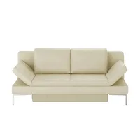 Schlafsofa mit Sitz- und Rückenfläche aus Echtleder Kenny , creme , Maße (cm): B: 204 H: 88 T: 91