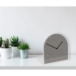 Tischuhr QUEENCE "Helene", grau, Tischuhren, Tisch, Uhr, modern, geräuschlos