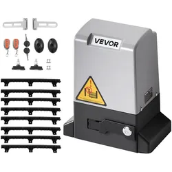 VEVOR Schiebetorantrieb, 550 W Hoftorantrieb für Türen bis zu 25 m und 1500 kg, Rolltormotor mit Nylon-Zahnstange, Infrarotsensor und 2 Fernbedienungen, Öffnungssystem für Einfahrtstore