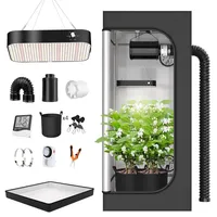 TOPRON Growzelt Komplettset Anbau Set mit 200W LED Vollspektrum Grow Lampe Dimmbar, 80x80x160cm GrowZelt Kit Komplettes Hydroponics Grow Tent Complete Set(80x80x160cm)