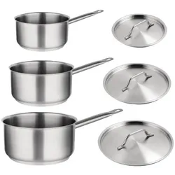 Vogue Kochen Wie Die Profis Set Von 3X Stieltöpfen Aus Edelstahl