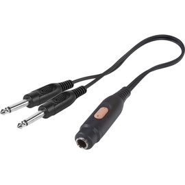SpeaKa Professional SP-7870288 Klinke Audio Y-Adapter [2x Klinkenstecker 6.35 mm - 1x Klinkenbuchse 6.35 mm] Schwarz