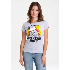 LOGOSHIRT Peanuts - Snoopy & Woodstock - Weekend grau L
