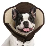 AOFITEE Halskrause Hund, Verstellbarer Weich Hundekragen Leckschutz Halskrause Hund Nach OP, Bequem Schutzkragen Hunde Atmungsaktiver Einstellbar Hundekragen Vorbeugung von Biss, Leckwunden (Braun,M)