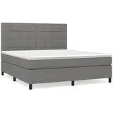 vidaXL Boxspringbett mit Matratze Dunkelgrau 160x200 cm Stoff1399159