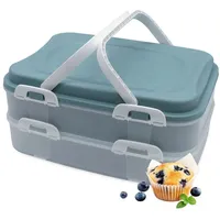 Spetebo Kuchen Transportbox mit 2 Etagen und Hebeeinsatz wiederverwendbar