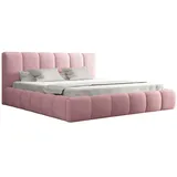 Fun Möbel Polsterbett Doppelbett GIULIA 160x200cm Stoff Magic Velvet Rosa Textil, 160x200 cm, Schlafzimmer, Betten, Polsterbetten