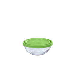Duralex Frischhaltedose Freshbox Rond, Glas, Frischhaltebox mit Deckel 310ml Glas grün 1 Stück Ø 12 cm x 5 cm