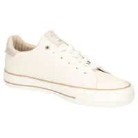 Mustang Shoes Sneaker, Freizeitschuh, Halbschuh, Schnürschuh mit modischem Design beige 37 EU