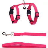 Karlie Flamingo Harnass mit Leine für Kätzchen Lomi Fuchsie – A: 15-22cm, B: 20-30cm, C: 120cm x 10mm x 2mm, Elegant, Sicher und Stilvoll