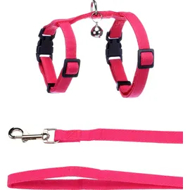 Karlie Flamingo Harnass mit Leine für Kätzchen Lomi Fuchsie – A: 15-22cm, B: 20-30cm, C: 120cm x 10mm x 2mm, Elegant, Sicher und Stilvoll