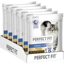 PERFECT FIT Indoor 1+ Katzentrockenfutter reich an Huhn, 6x750g – Premium Katzenfutter trocken für erwachsene Hauskatzen ab 1 Jahr, zur Unterstützung der Vitalität